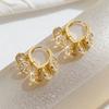 Super flash lucky Nafu five emperors money earrings feminine temperament versatile simple ear buckles fashion temperament exquisite earrings