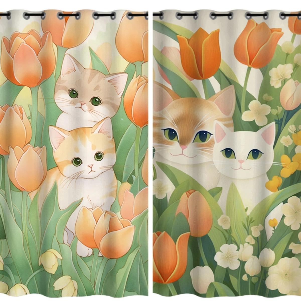 

Простая штора в стиле Инс с высоким уровнем затемнения, с милым принтом зеленых листьев, для детской комнаты, спальни, балкона, эркерного окна, теплоизоляционная, плотная, затемняющая W55 X H120cm X 2&Grommet Top