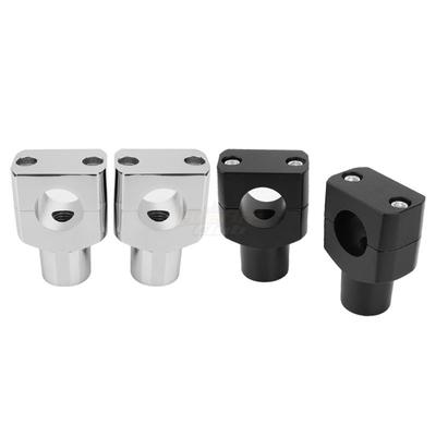 1 Paire Universel 1 pouce 25mm Aluminium Noir Chrome Moto Guidon Montage Cafe Racer Nouveaux Rehausseurs de Guidon Collier