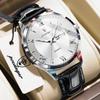 POEDAGAR Top High Quality Man Clock Leather Date Week Quartz Fashion Men Watch Waterproof Luminous Business Casual Men's Watches
