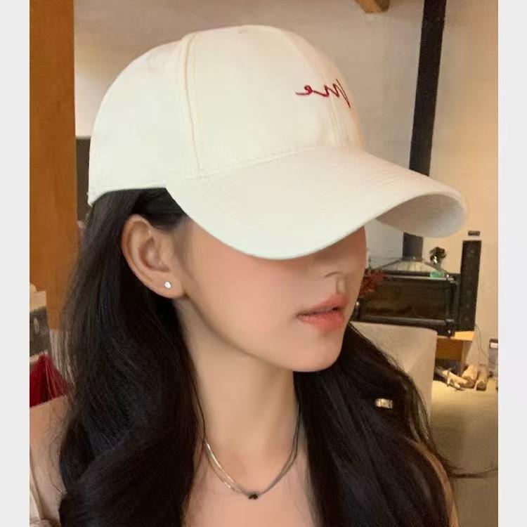 Summer large head circumference hat, men's baseball cap, versatile, makes the face look smaller, wide brim, women's oversized, deep crown, red