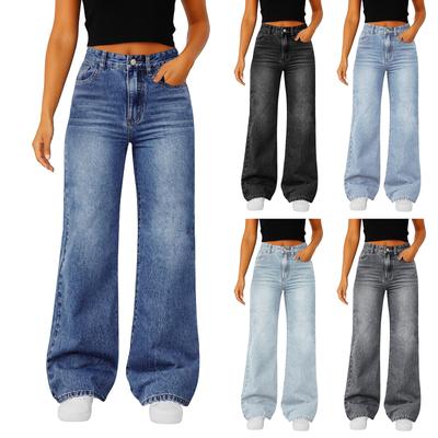 Damskie Jeansy Codzienne Trend Mody Prosta Nogawka Lekko Rozszerzane Codzienne Jeansy