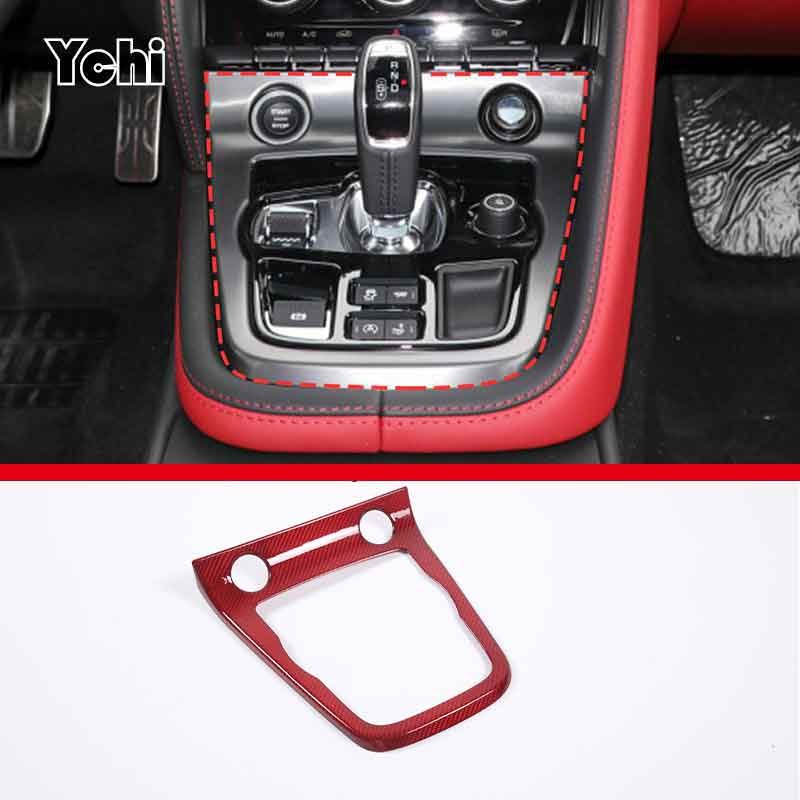 Real Carbon Fibre For For Jaguar F-TYPE 2013-2026 Car Central Control Shift Panel Cover Sticker Car Interior Accessories