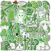 50PCS Green Item Stickers Decorative Guitar Phone Case DIY Luggage Laptop Tablet Waterproof Stickers