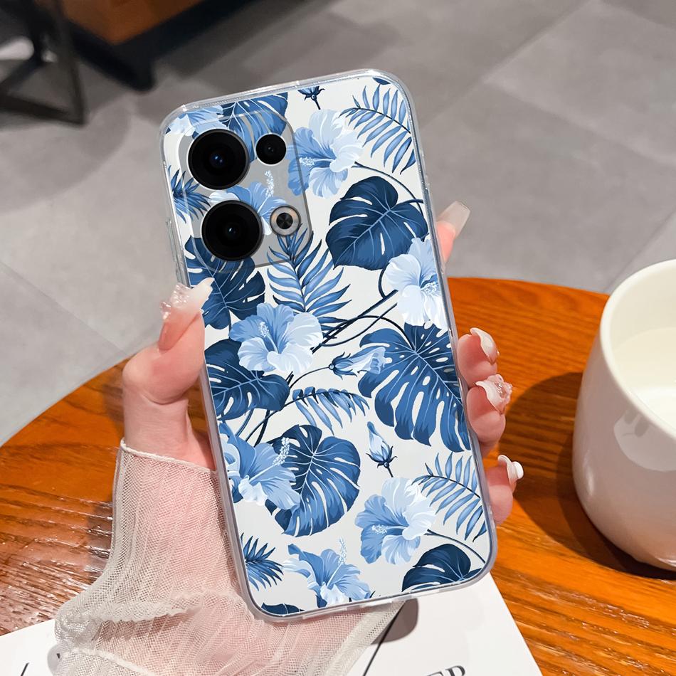 For Oppo Reno 13 Pro Phone Cases Leisure Flower Transparent Back Cover For Oppo Reno13 Pro 13Pro 5G Soft Slim Anti Drop Housing