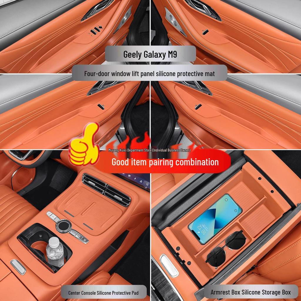 Geely Galaxy M9 Silicone Armrest Protective Pad & Storage Box Accessories