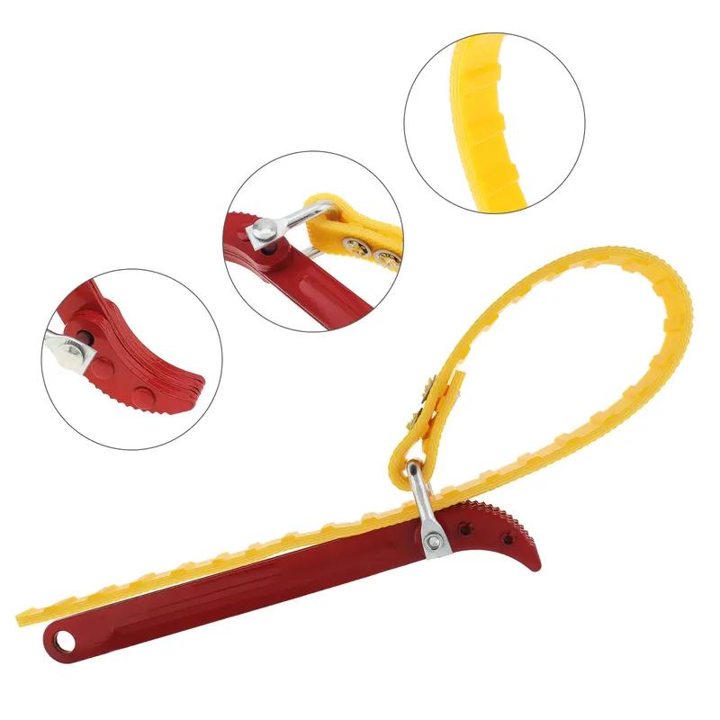 8 Inch Adjustable Oil Filter Puller Belt Wrench Steel Handle Automobile Car Repair Tool Fuel Filter Strap Opener Chain Spanner
