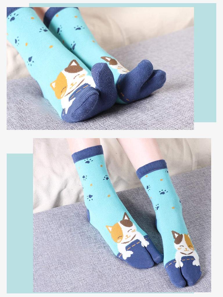 2 Toe Hard to Take 2 Toe Odor One Size Fits Mid Sweat Quick Drying of 5 Pairs in 5 [MgDa] Women's Socks, Off, Socks, Breathable, Resistant, Tabi,