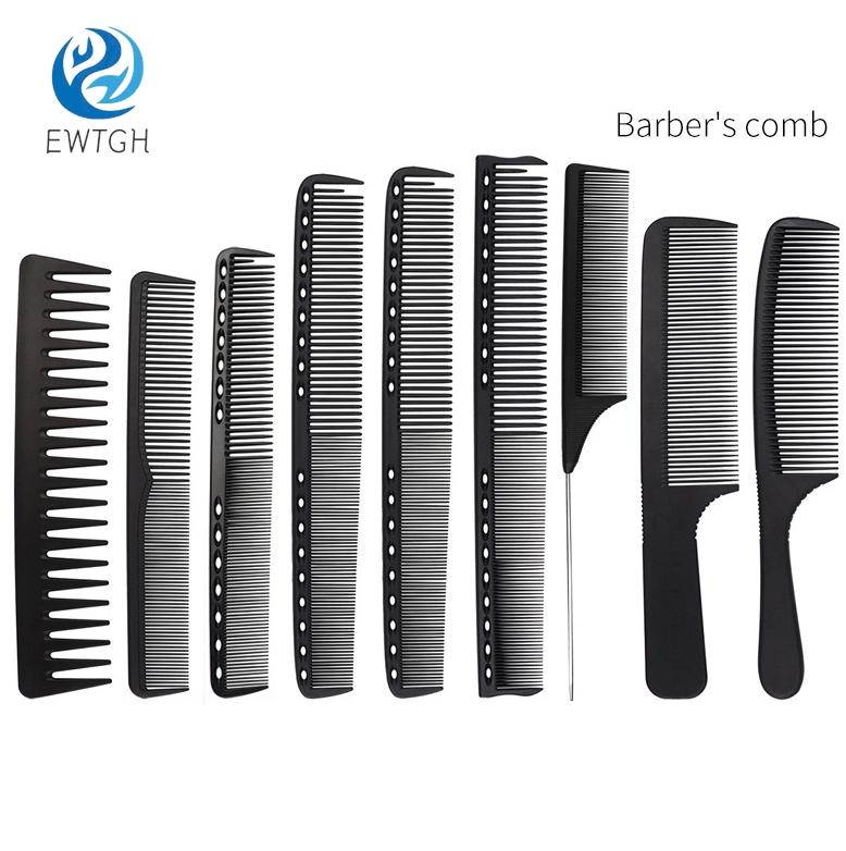 14Styles Hairdressing Carbon Comb for Haircut Barber Anti Static Black Rat Tail Comb Beauty Professional Hair Styling Tools Comb