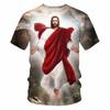 T-shirt Stampata 3D Gesù Abbigliamento Uomo Girocollo Manica Corta T-shirt Street Wear Cristiano Estivo Casual Moda Top Magliette