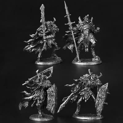 1/4pcs Metal Ghost Knight Action Figure Soldier Warrior Model Toy Miniature Figurine Boys Gift Board Game Piece Desktop Decor