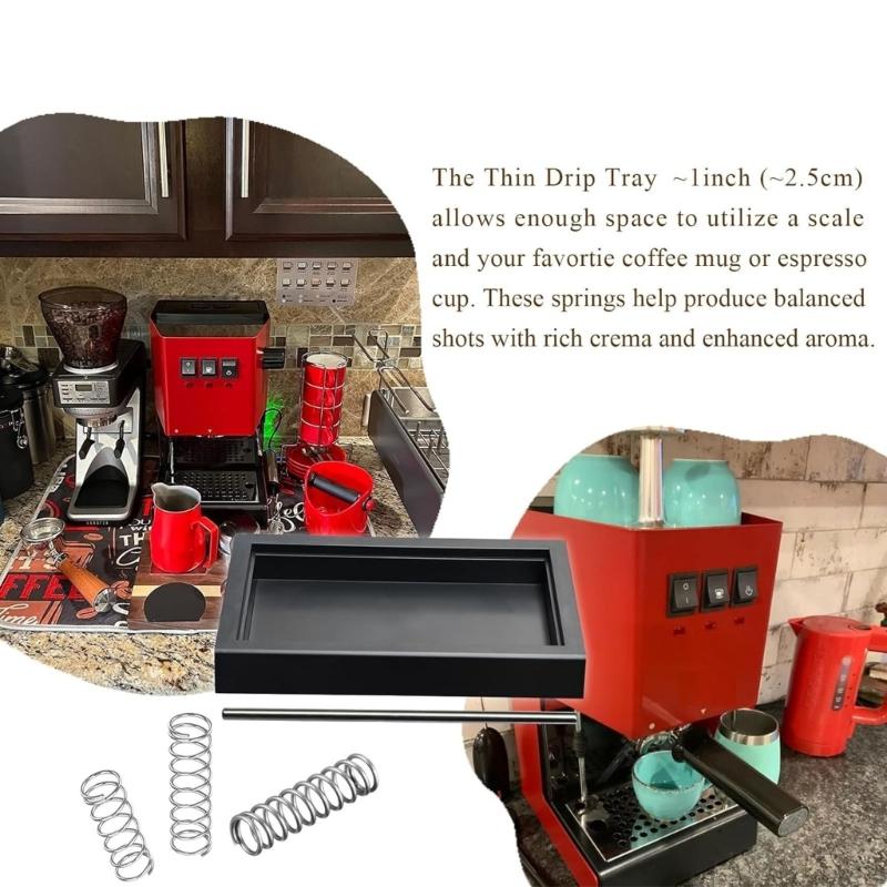 Adjustable Pressure Spring Kit With Low Profile Drip Tray And Stainless Tube For Coffee Machines Espresso Maker Parts
