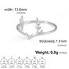 LIKGREAT Simple Reindeer Antler Finger Ring for Women Men Stainless Steel Fashion Elk Deer Jewelry Trend Couple Birthday Gift