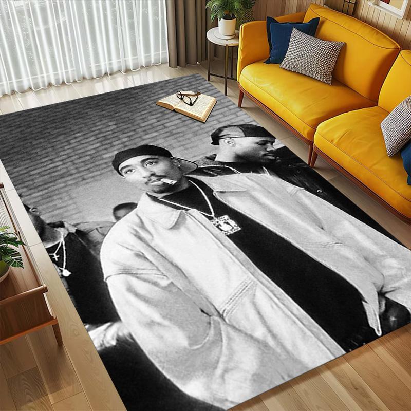 Rapper Portrait Living Room Non-Slip Area Rug Soft Carpet for Bedroom Game Playroom Sofa Office Home Decor Doormat Christmas Gift C9211227