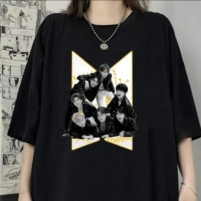 New Fun KPOP Cotton Print T-Shirt Fashion Women's Loose Plus Size Cool Summer Harajuku Casual Top KPOP Fan Women's T-Shirt
