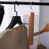 Wooden Tie Rack Double Silk Scarf Belt Organizer Rack Multifunctional Scarf Hook Cabinet