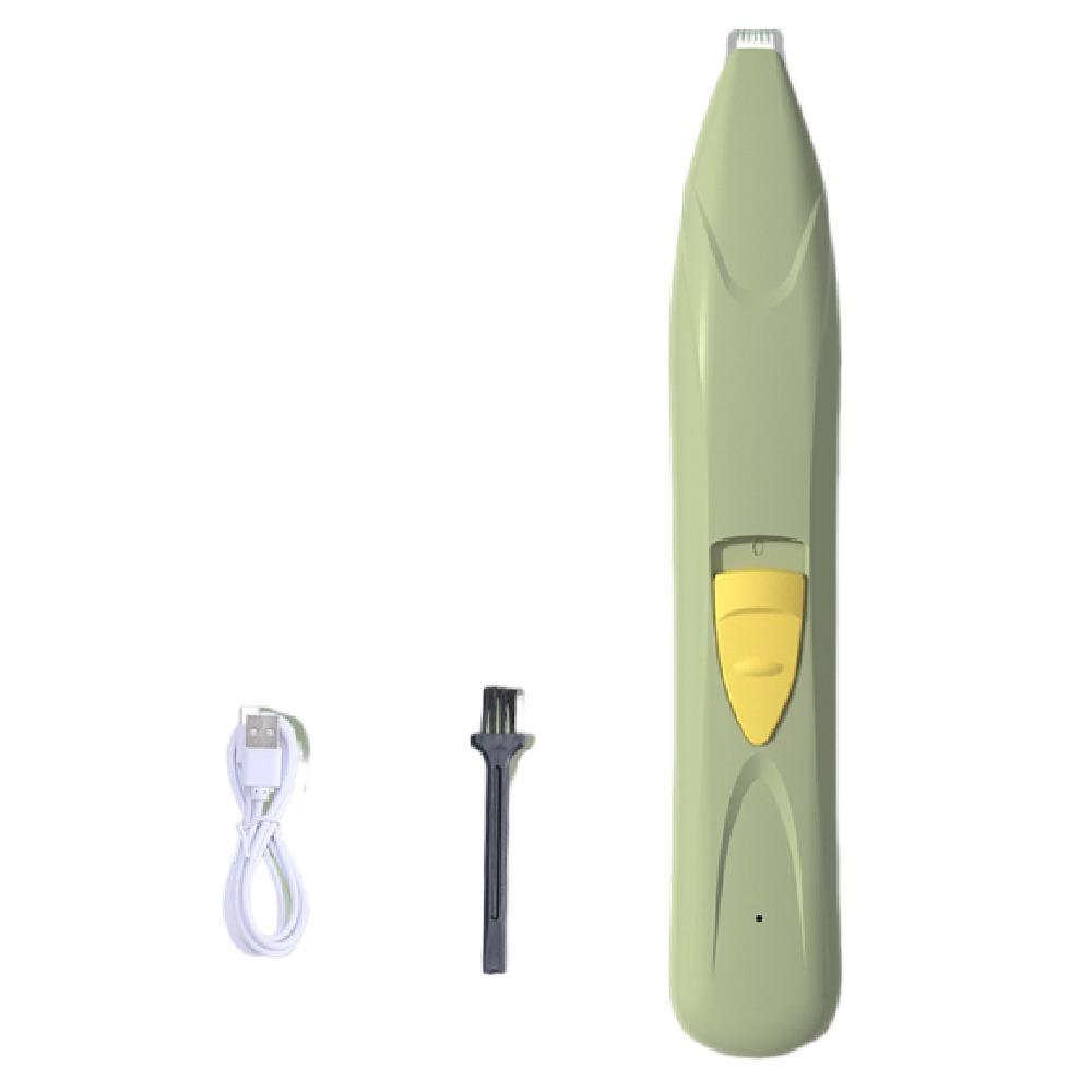 

USB Rechargeable Pet Electric Hair Trimmer Cordless Pet Foot Trimmer Dog Accessories Green without Lights
