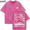Casual Women Cotton Washed T-Shirt Summer Racing Car Challenge The Limit Print Tees Street Oversize Tops Fashion O-Neck Clothes