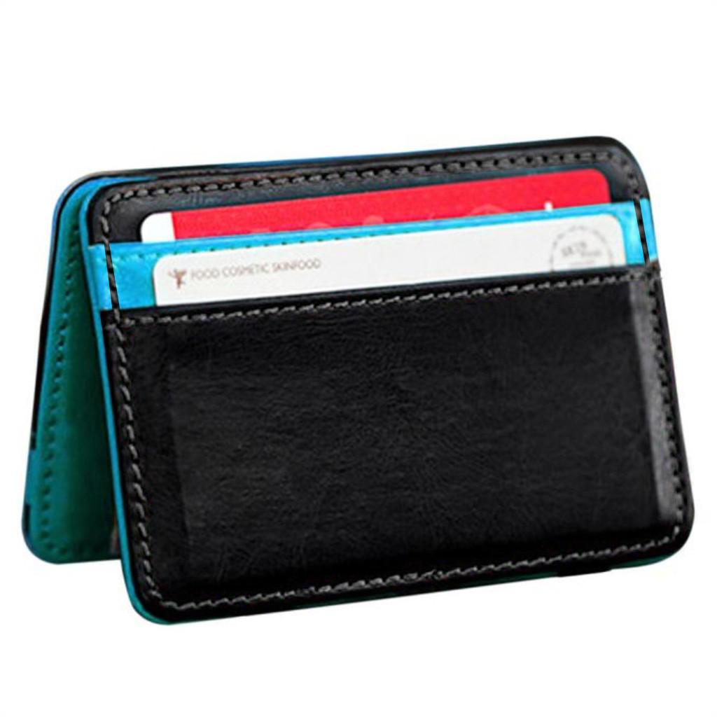 

Мини-нейтральный двойной кожаный кошелек с держателем для карт, кошелек, зажим для денег