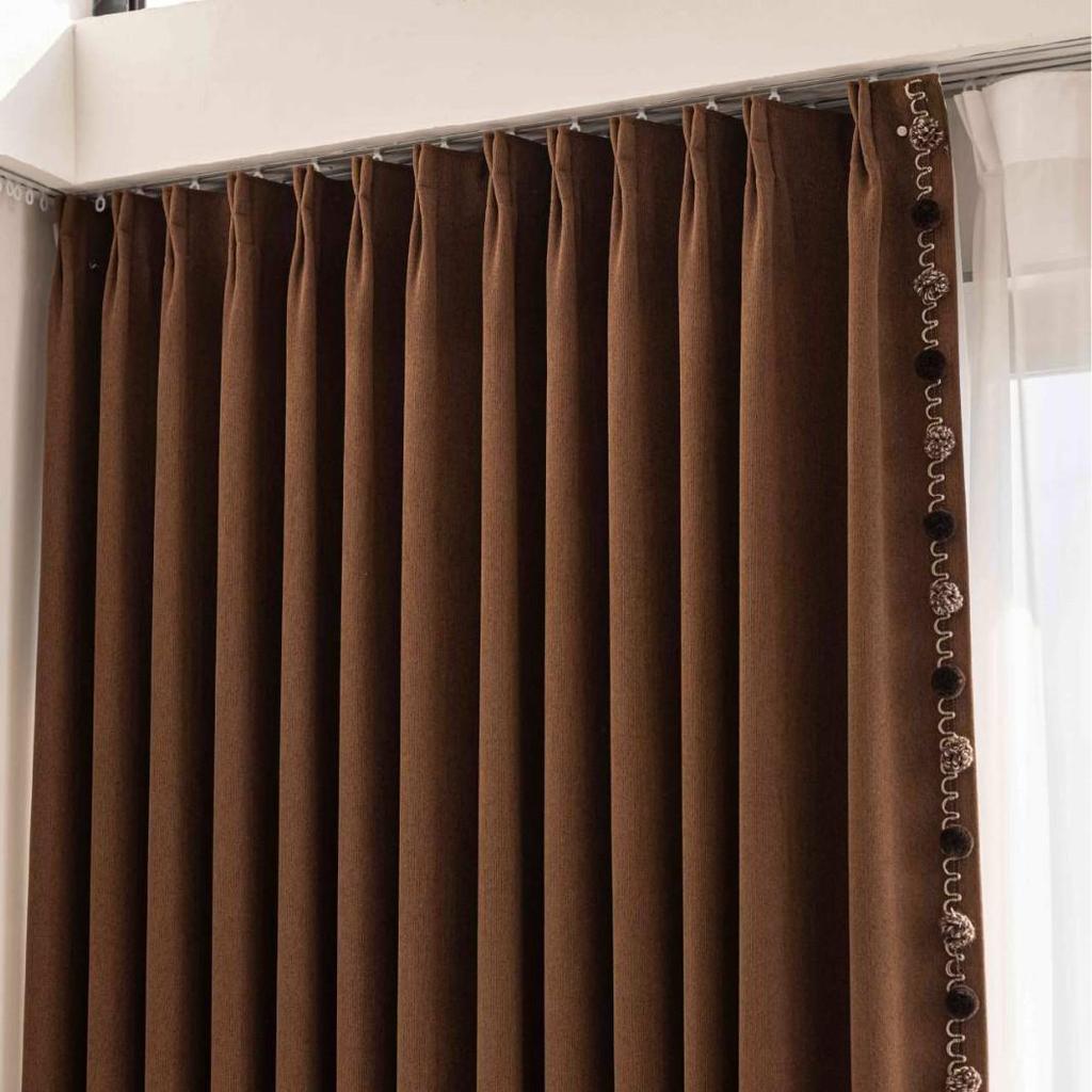 Elegant Double-Sided Cotton Linen Light-Blocking Curtains with Retro Design and Multiple Specifications