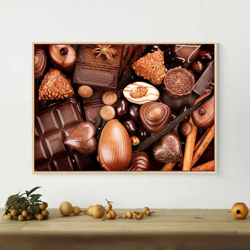 Chocolate Choco Candy Canvas Painting Nut Pôsteres e impressões Arte de parede para sobremesas Loja Café Decoração de parede Decoração de sala de estar