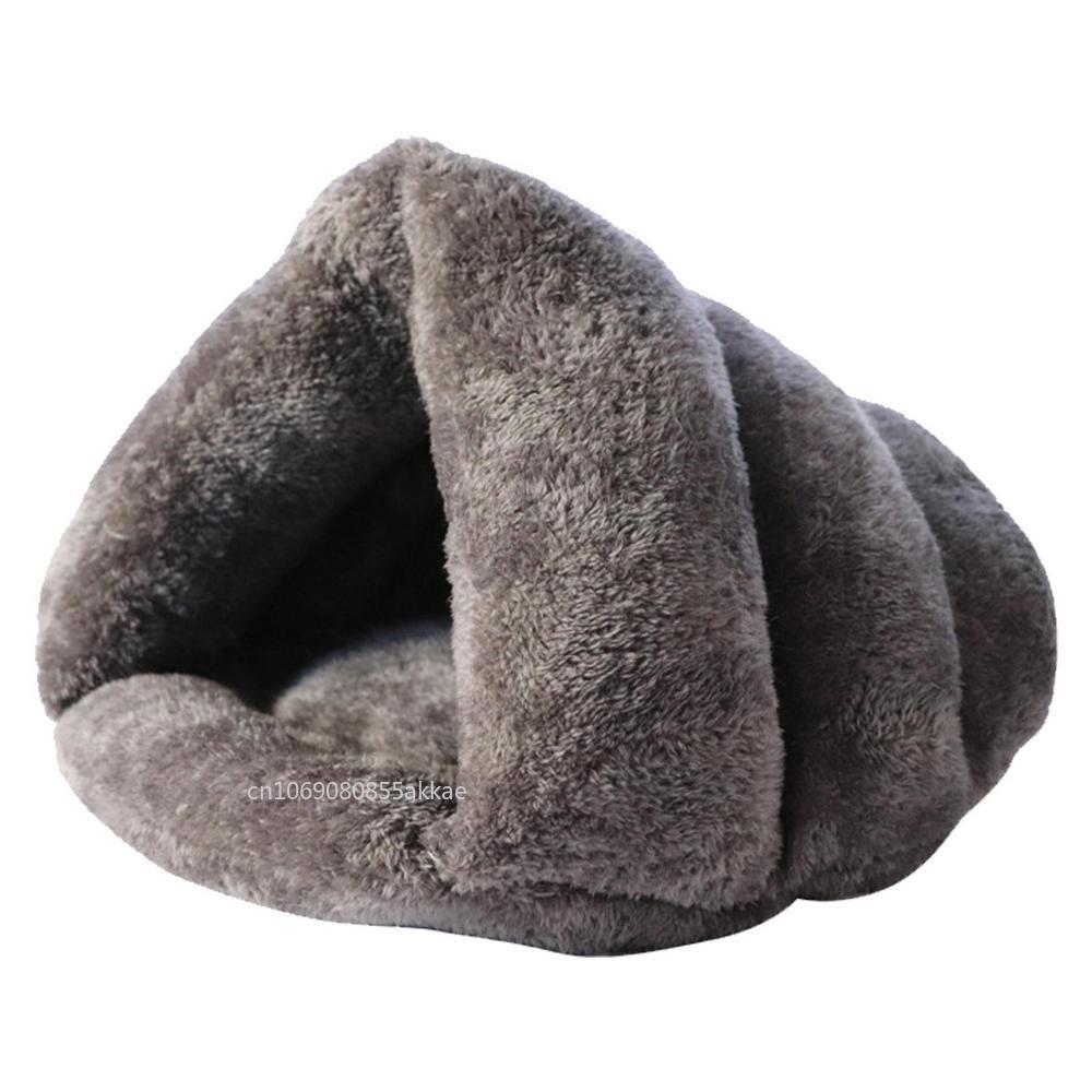 

Winter Dog House Soft Plush Pet Cat Bed Round Cushion Warm Basket Cat Sleep Bag Nest Kennel for Small Medium Pet Supplies 30 26cm серый
