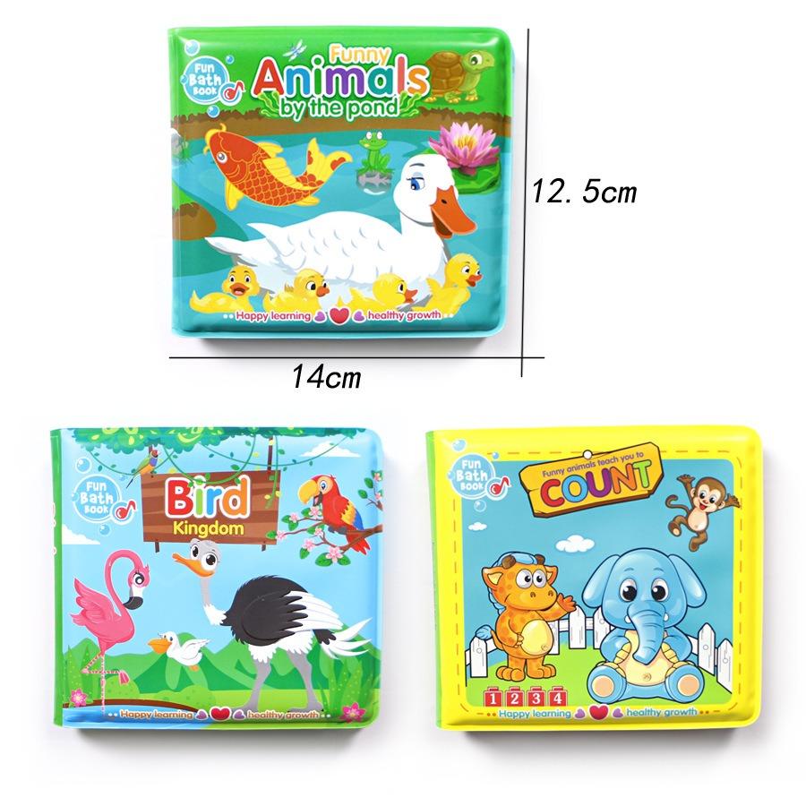 Water Bath Book Bathing Toy Swimming Cognitive Floating Toys for Baby,10 Themes Bath Book Learning Animal Count Sports Toy