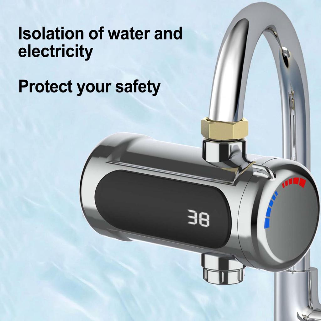 Electric Heating Faucet Instant Heating Faucet Water Heater Hot Cold Purpose With Adapter Gasket MultiFunction Water Heater