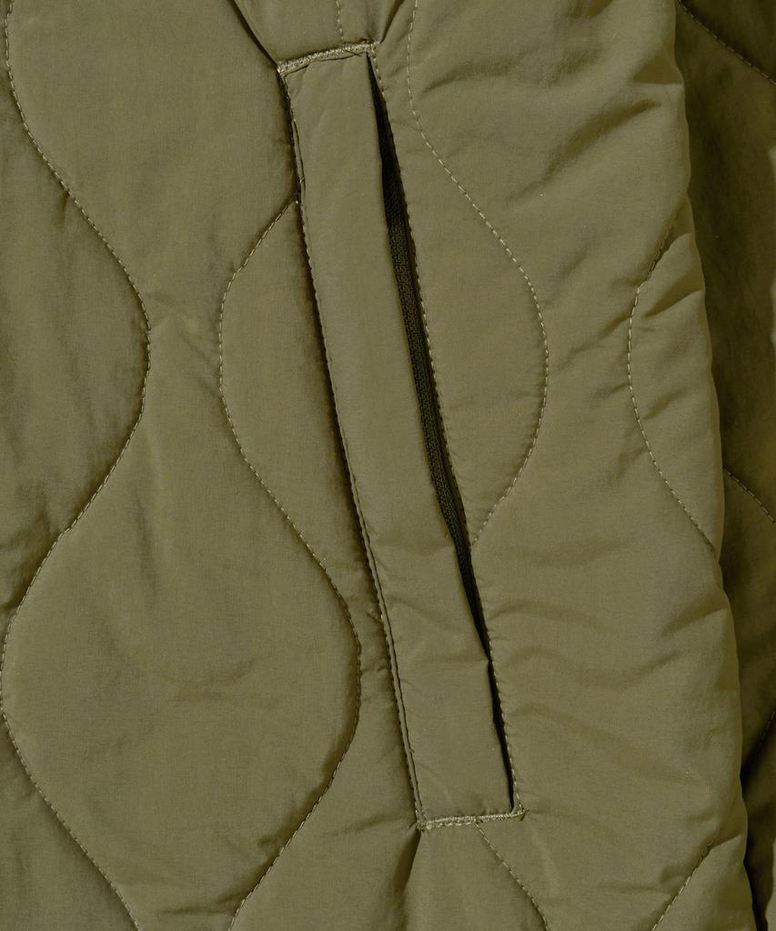 Phyps Motorcycle Quilting Collarless Jacket Khaki