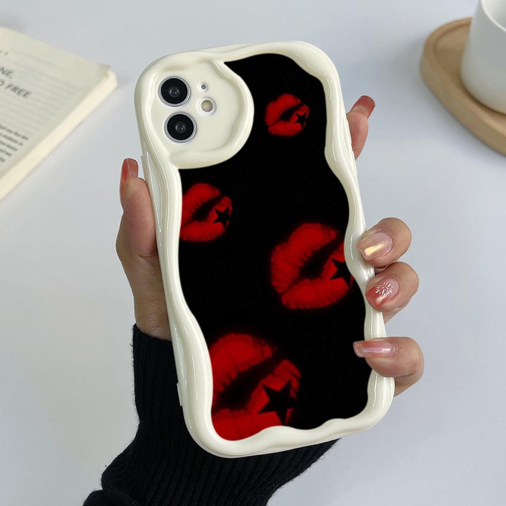 LZ19 Lips Kiss Art Clear Soft Wave Phone Cases for Samsung S24 S23 Ultra S20 FE A54 A14 A52s A51 S10 Huawei Honor 90 Protection Back Cover