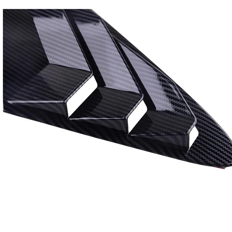 For For KIA Optima K5 2020-2025 Car Rear Louver Window Side Shutter Cover Trim Sticker Vent Scoop ABS Carbon Fiber Accessories