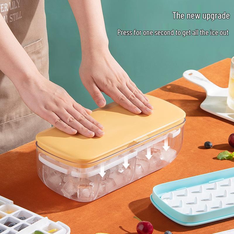 Silicone Ice Cube Tray with Double Layer Storage Box for Rapid Ice Making