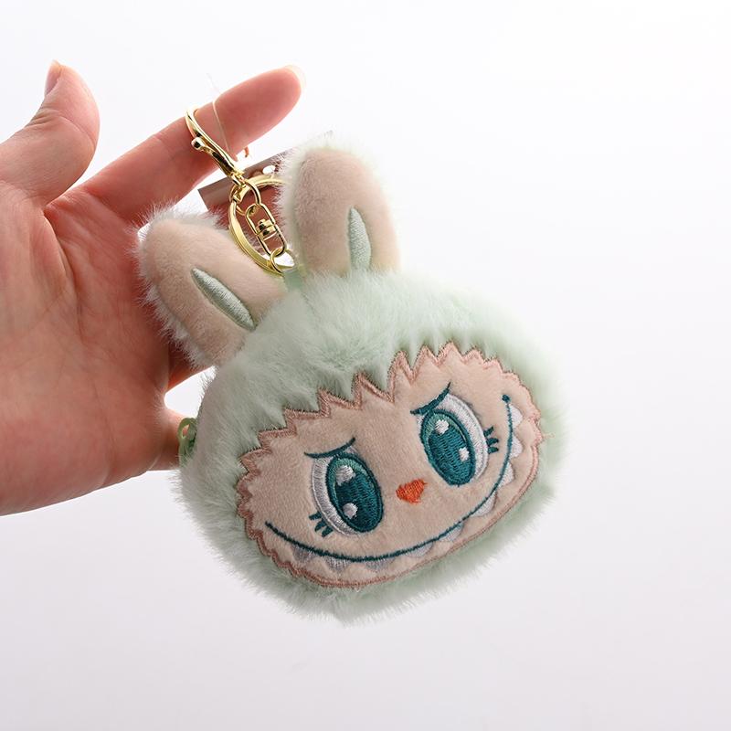 

Каваи Лабубу Плюшевая игрушка Кошелек для монет Брелок Подвеска Мягкая сумка для хранения Наушники Мини-кошелек Игрушки Девочки зелёный