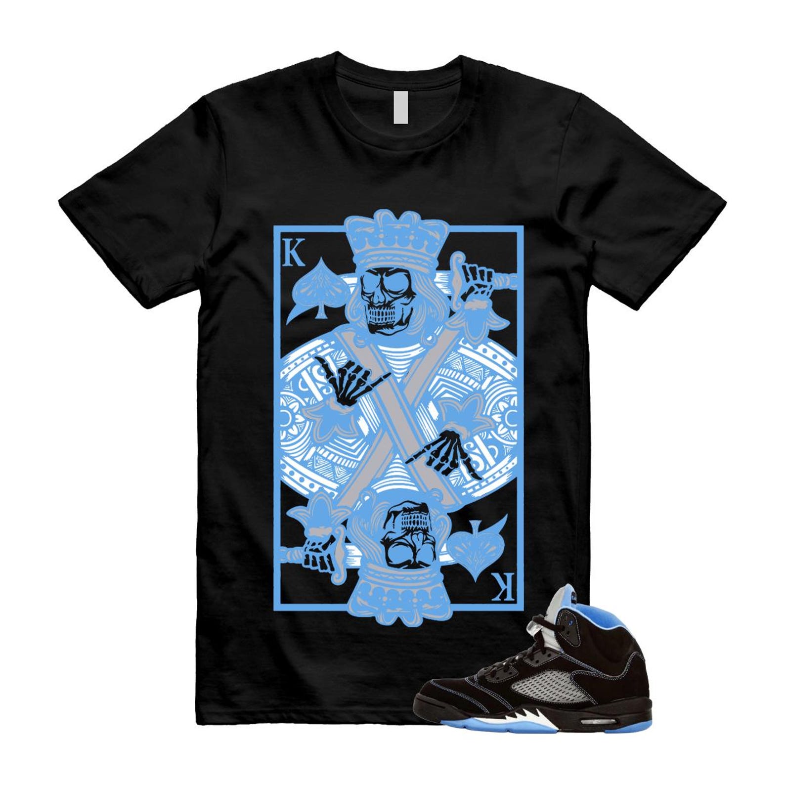 5 Black University Blue White 2026 T Shirt Match KC XL