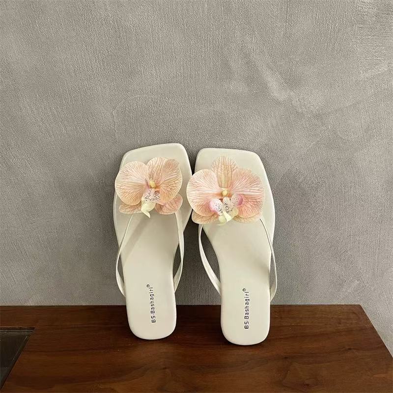 Жіночі шльопанці у феєричному стилі, вечірній бриз, пляжні сандалі у формі пелюсток, капці з відкритим носком та плоским підошвою