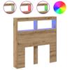 LED Headboard with Shelves Artisan Oak Finish 100 x 17 x 102 cm
