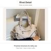 Women's Rivet PU Leather Shoulder Bag Large Hobo Handbag