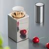 Press Type Toothpick Cylinder Stainless Steel Portable European Style Toothpick Can Automatically Pop Out Toothpick Storage Box