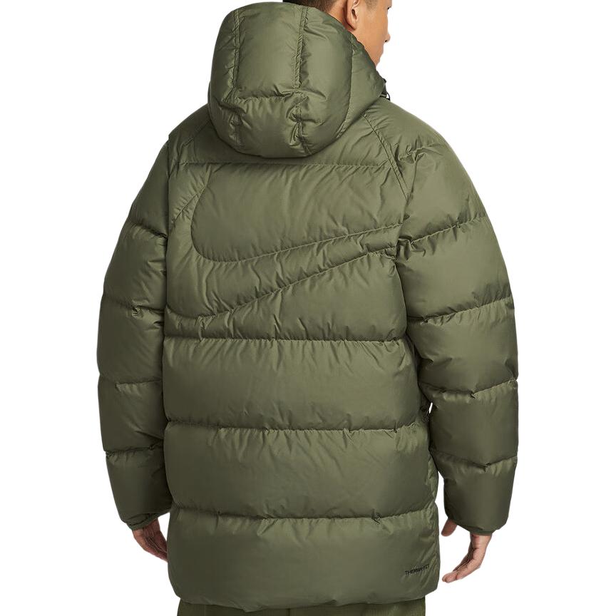 Nike Down Jackets Men's Olive Green Hooded Moderate IH2378-222