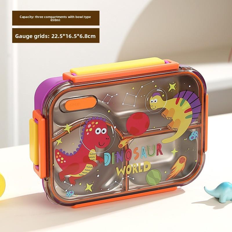 Cute Style Lunch Box With 3 Compartments For School And Office Use