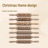Laser Engraved Christmas Reindeer Wood Rolling Pin for Cookies