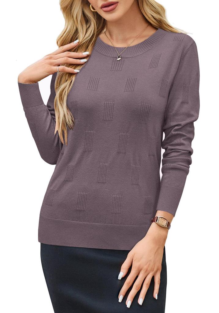 Damen Pullover mit Rundhalsausschnitt und Strukturstrick - Eleganter Lässiger Pullover - Herbst 2025