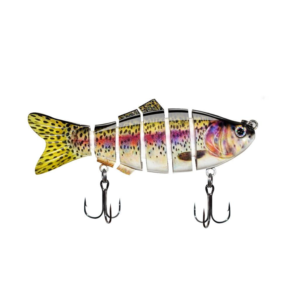 Fishing Lure 5 Segments Crank 3D Eyes Fish Shape Tackle Hook 10cm/17g 1pc