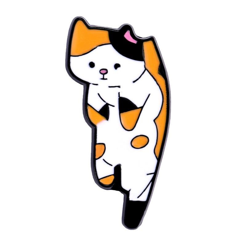 

Cute Animal Enamel Pin Cartoon Style Cat Design Metal Badge Accessory for Bags Jackets Hats and Clothing Decoration One Size жёлтый