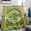 1Pc St.Patrick's Day Print Flannel Blanket, High Quality Comfortable for All Seasons, Home Decor, Warmth and Comfort, Perfect for Christmas Gifts W72