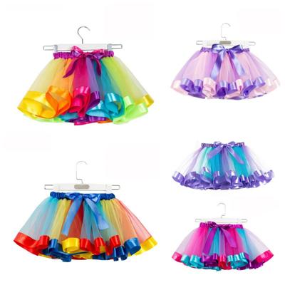 Kızlar Çocuklar Tutu Tül Parti Dans Bale Yürümeye Başlayan Gökkuşağı Bebek Kostüm Etek