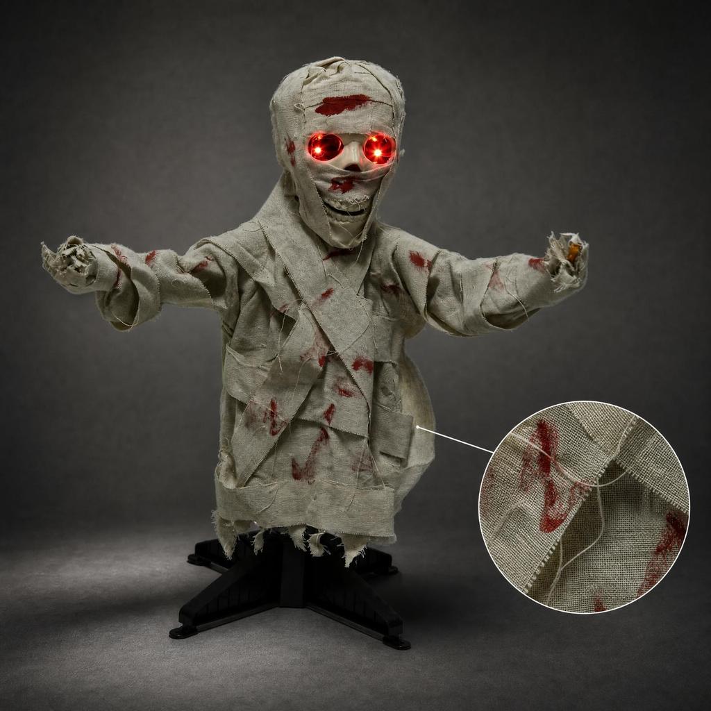 Fright Prop Animated Half-Body Mummy Ground Decoration for Porch