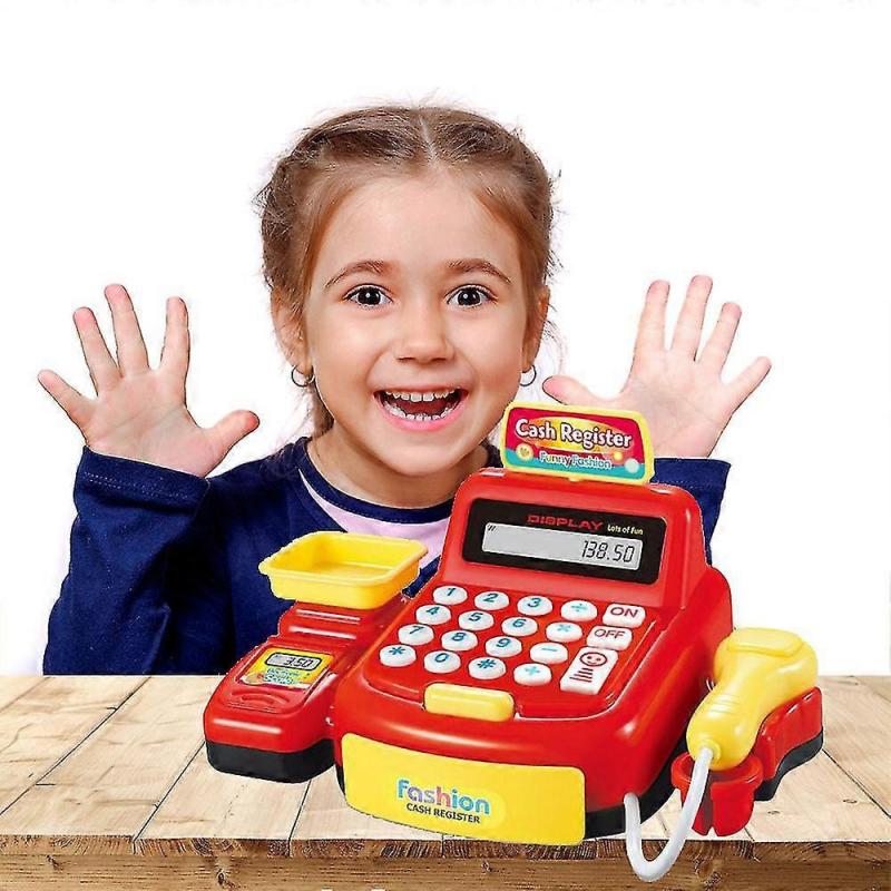 Simulation Supermarket Cash Register Toy For Boys And Girls Diy Educational Interaction Lamp Sound Role Play Shopping Game Kids Children