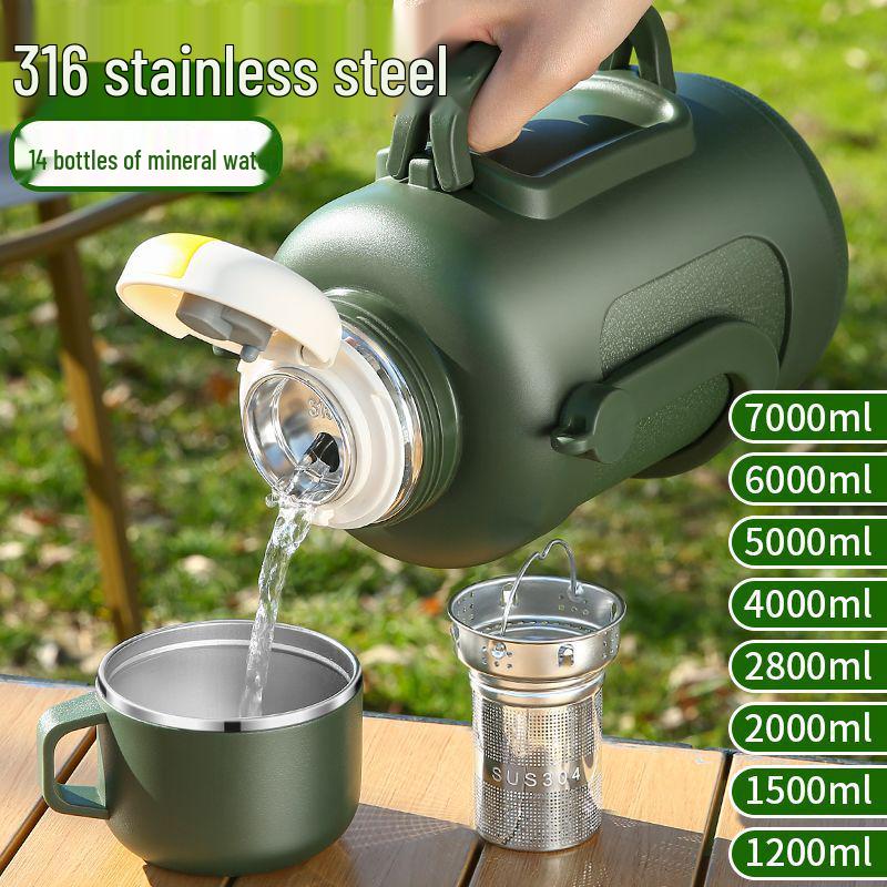 Extra Large Insulated 316 Stainless Steel Water Bottle for Home & Outdoor Use - Antibacterial & Durable