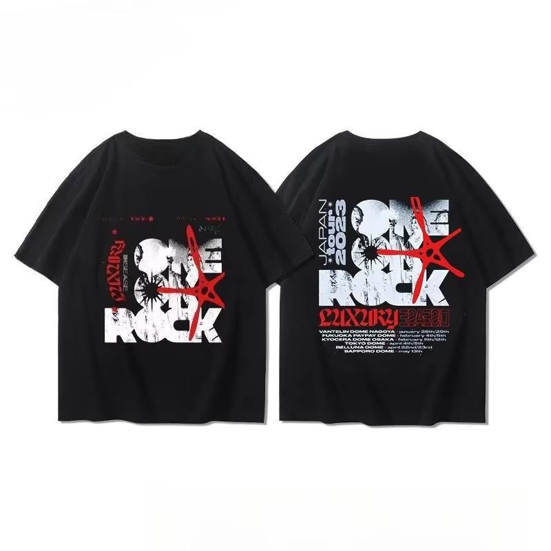

One Ok Rock Band Hip Hop Heavy Metal Street Culture Oversize Personality Summer Jazz T-shirt Loose Casual T-shirt Men Women Tee M